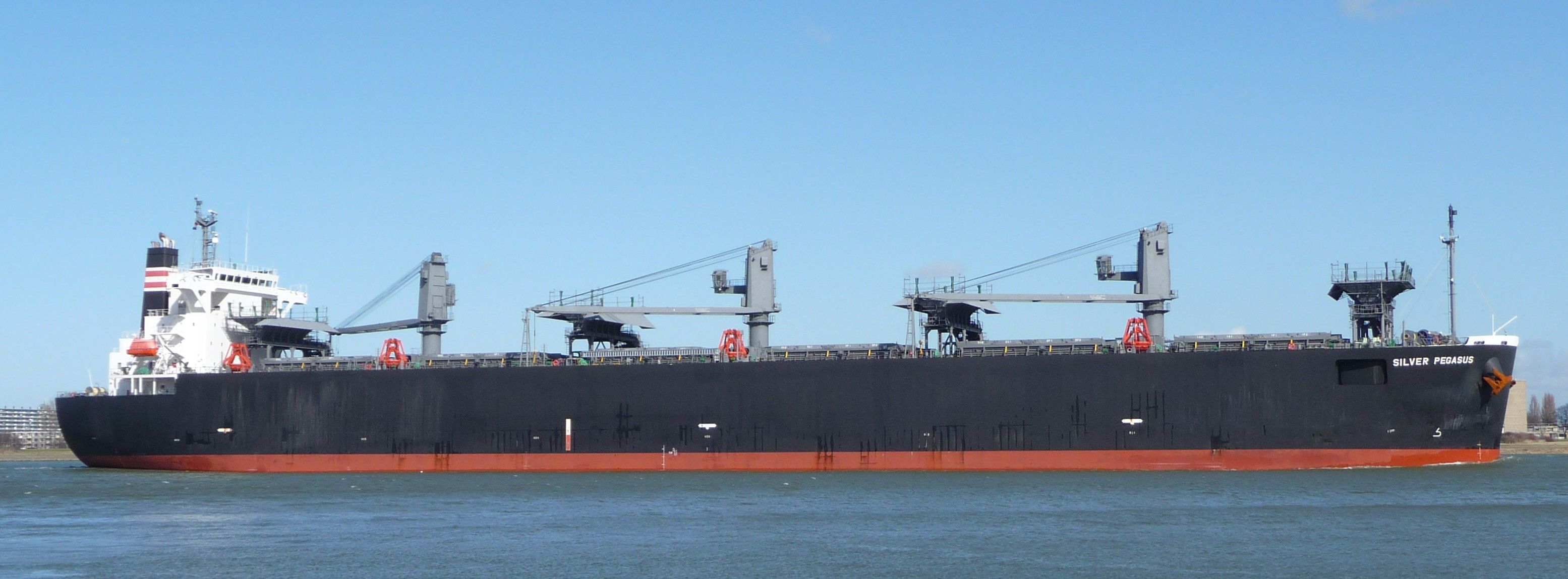 bulk carrier SILVER PEGASUSkomt in de europort binnen
